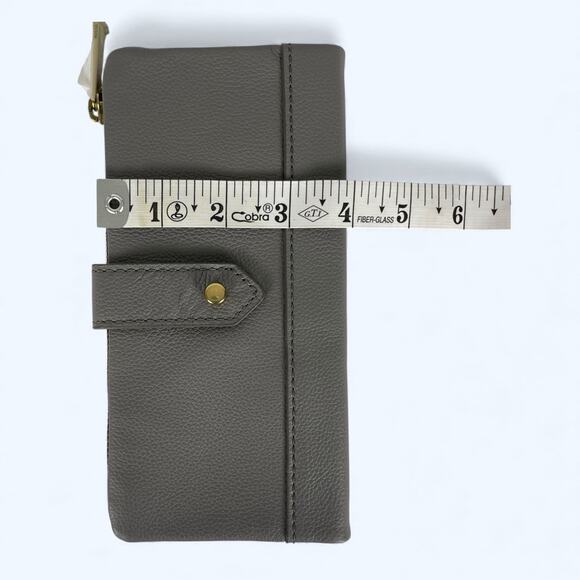 Fossil Lainie Gray Crossgrain Leather Organizer Credit Card Snap Wallet NWT - Picture 10 of 10